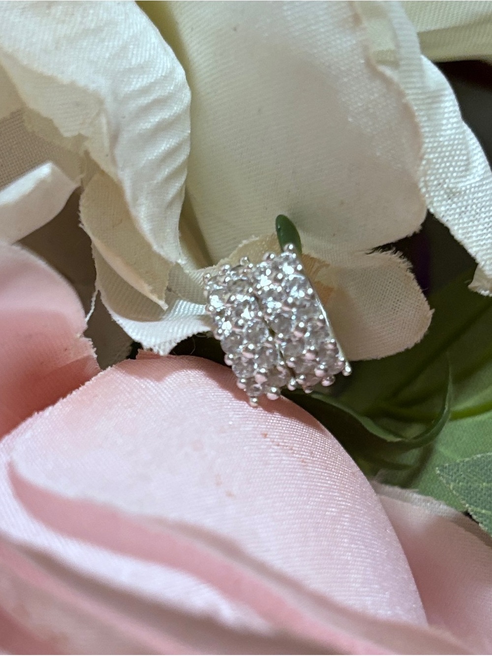Cluster Moissanite .925 Silver Mini Hoop Earrings. Brand New
